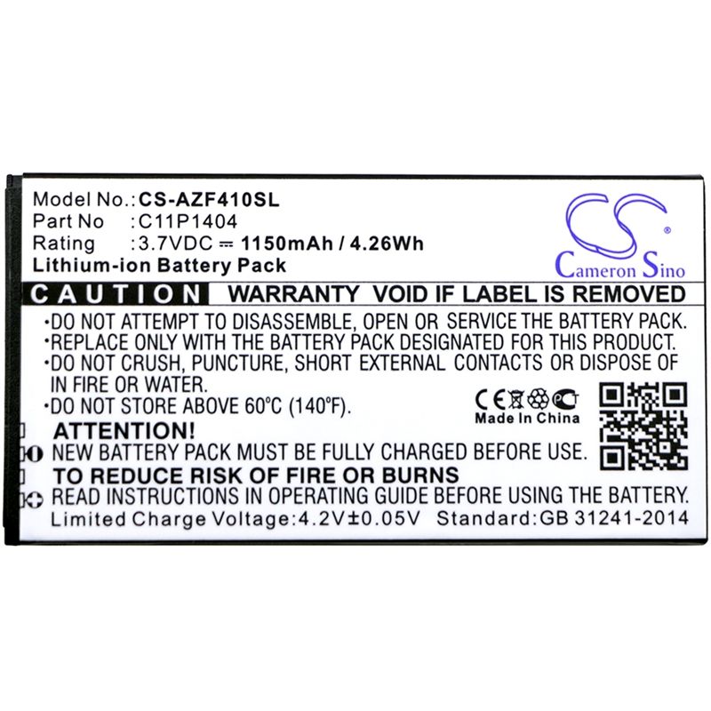 Li-ion Battery fits Asus, zenfone 4 a400cg, zenfone 4 pf400cg 3.7V, 1150mAh Mobile & SmartPhone Cameron Sino Technology Limited