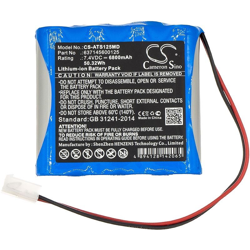 Li-ion Battery fits Atmos, Emergency Suction, Atmos 7.4V, 6800mAh Medical Cameron Sino Technology Limited