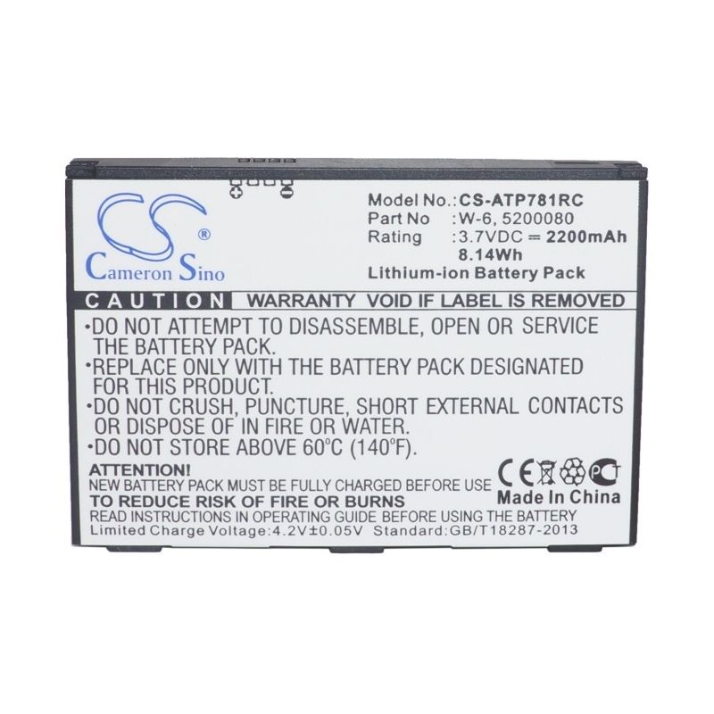 Li-ion Battery fits At&t, Aircard 781s, Unite Pro, Unite Pro 4g 3.7V, 2200mAh Hotspot Cameron Sino Technology Limited