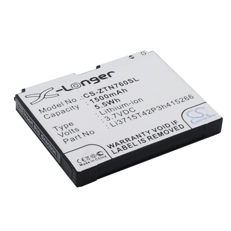 Li-ion Battery fits At&t, avail, n760 roamer, z990 3.7V, 1500mAh Mobile & SmartPhone Cameron Sino Technology Limited