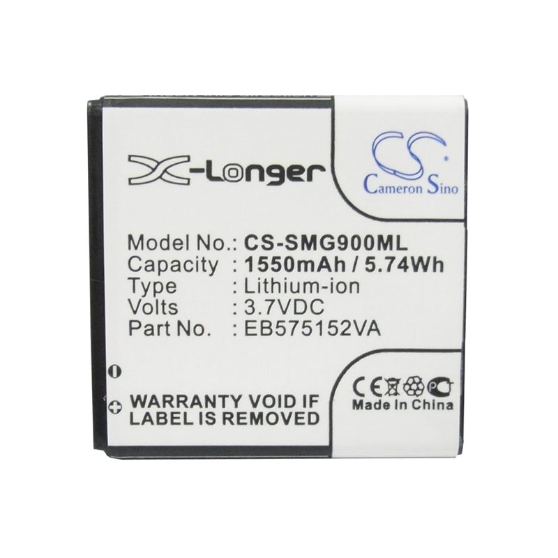 Li-ion Battery fits At&t, captivate, epic 4g, galaxy s 3.7V, 1550mAh Mobile & SmartPhone Cameron Sino Technology Limited