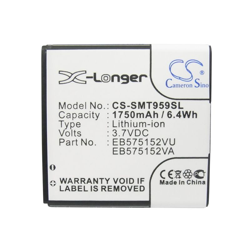 Li-ion Battery Fits At&t, Captivate, Epic 4g, Galaxy S 3.7v, 1750mah Communications Cameron Sino Technology Limited (Suspended)