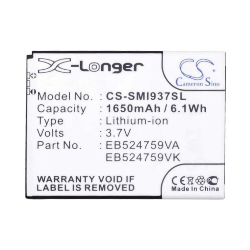 Li-ion Battery fits At&t, focus s, rugby smart, sgh-i847 3.7V, 1650mAh Mobile & SmartPhone Cameron Sino Technology Limited (Suspended)