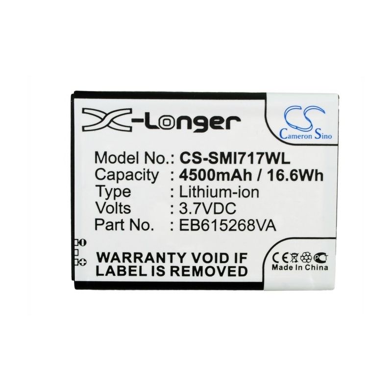 Li-ion Battery fits At&t, galaxy note 4g, sgh-i717, samsung 3.7V, 4500mAh Communications Cameron Sino Technology Limited