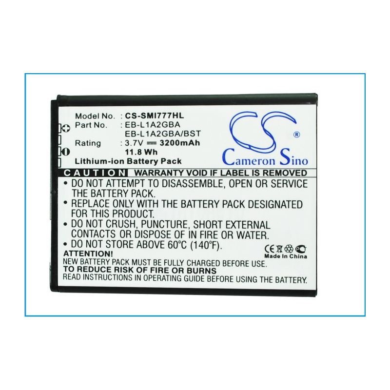 Li-ion Battery fits At&t, galaxy s ii, galaxy s2, samsung 3.7V, 3200mAh Communications Cameron Sino Technology Limited