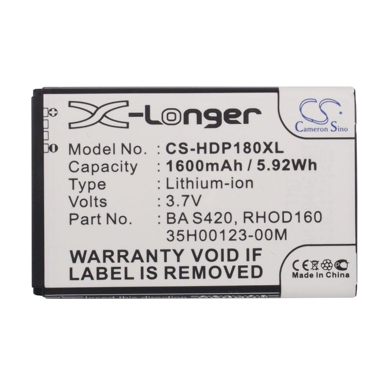 Li-ion Battery fits At&t, t7377, tilt 2, tilt pro 2 3.7V, 1600mAh Communications Cameron Sino Technology Limited (Suspended)