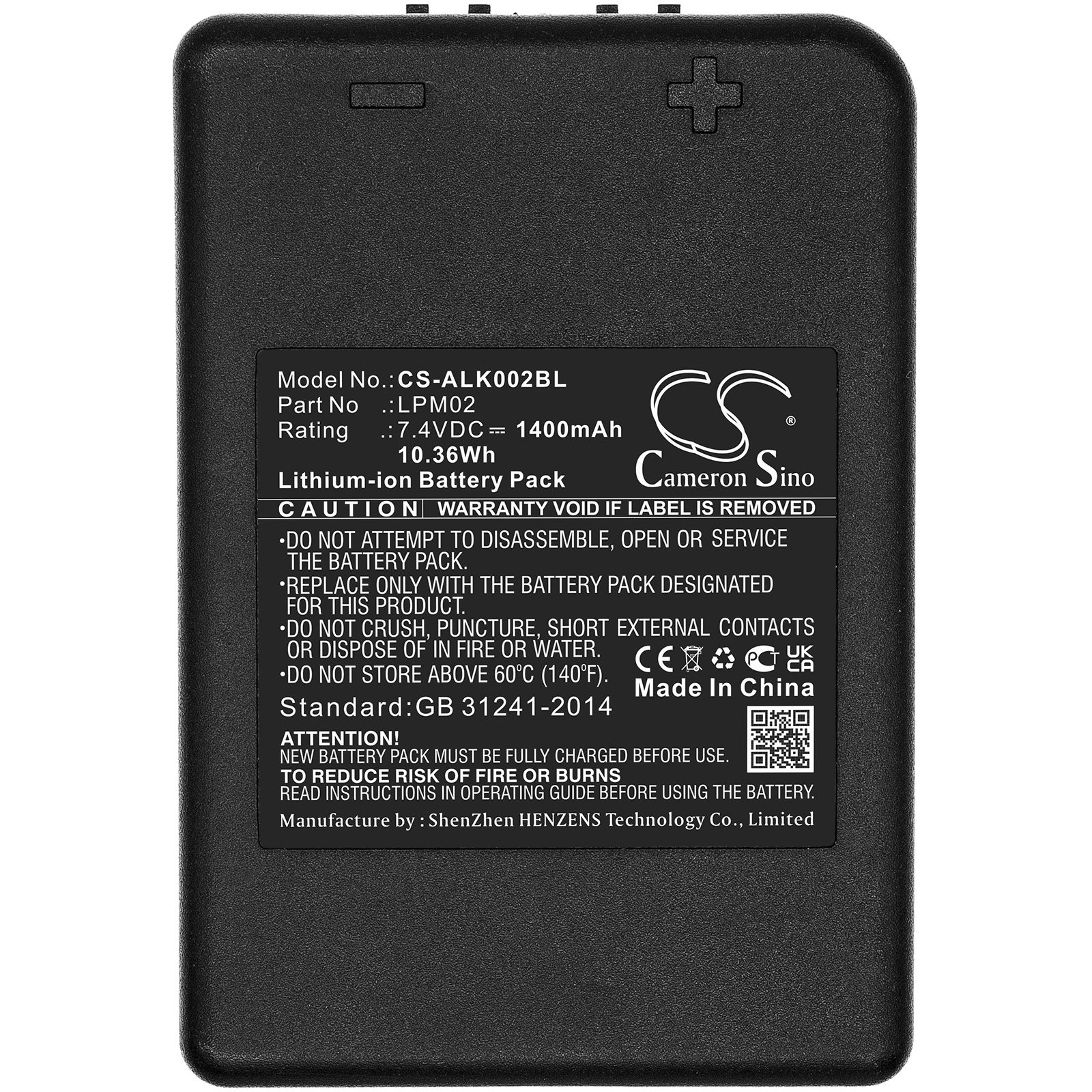 Li-ion Battery fit's Autec, Ajm, Ajr, Ajs, 10.36Wh, 7.4V 1400mAh Crane Remote Control Cameron Sino Technology Limited