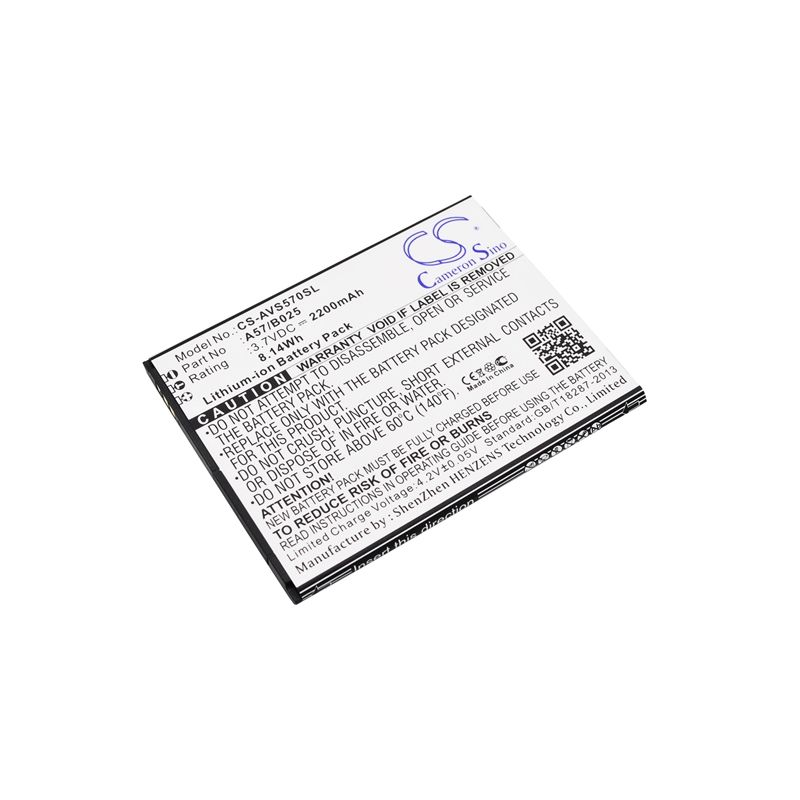 Li-ion Battery fits Avus, a57 3.7V, 2200mAh Mobile & SmartPhone Cameron Sino Technology Limited