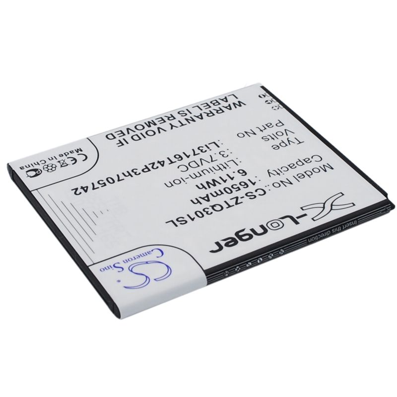 Li-ion Battery fits A+world, cg503, zte, q301c 3.7V, 1650mAh Communications Cameron Sino Technology Limited (Suspended)
