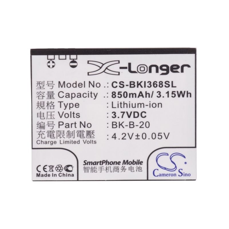 Li-ion Battery fits Bbk, i368, i388, i389 3.7V, 850mAh Communications Cameron Sino Technology Limited (Suspended)