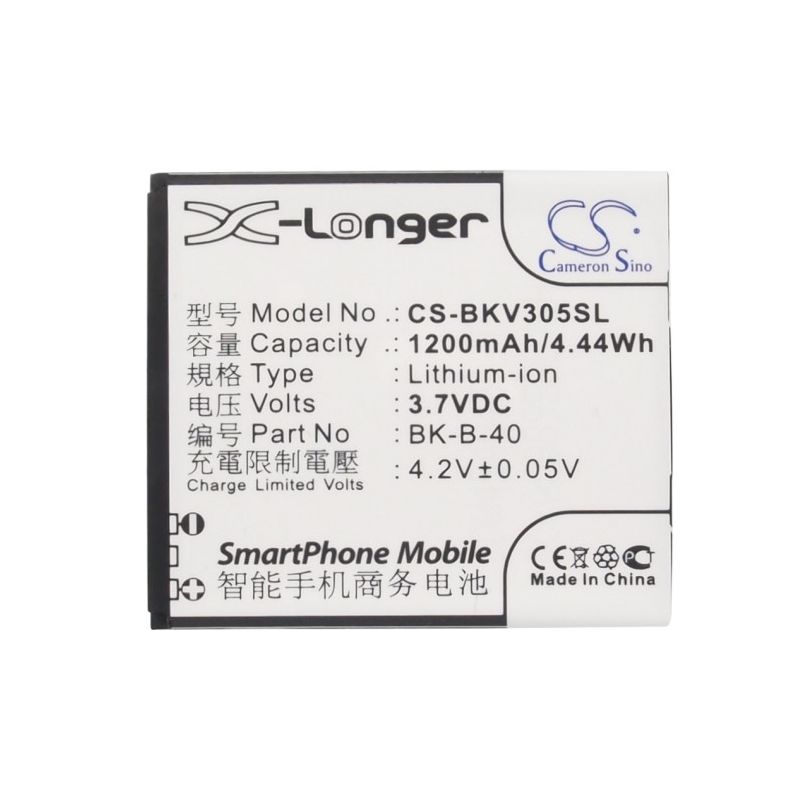 Li-ion Battery fits Bbk, vivo e1, vivo i710, vivo v305 3.7V, 1200mAh Mobile & SmartPhone Cameron Sino Technology Limited