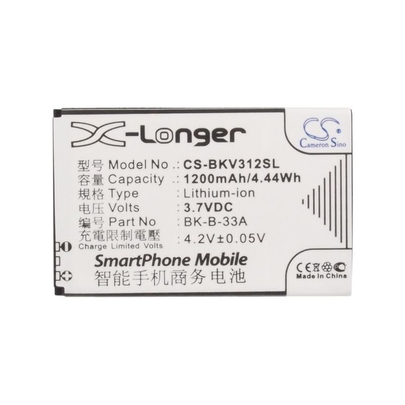 Li-ion Battery fits Bbk, vivo k302, vivo k302+, vivo s3 3.7V, 1200mAh Mobile & SmartPhone Cameron Sino Technology Limited