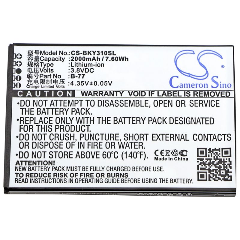 Li-ion Battery fits Bbk, vivo y31, vivo y31a, vivo y31l 3.8V, 2000mAh Mobile & SmartPhone Cameron Sino Technology Limited