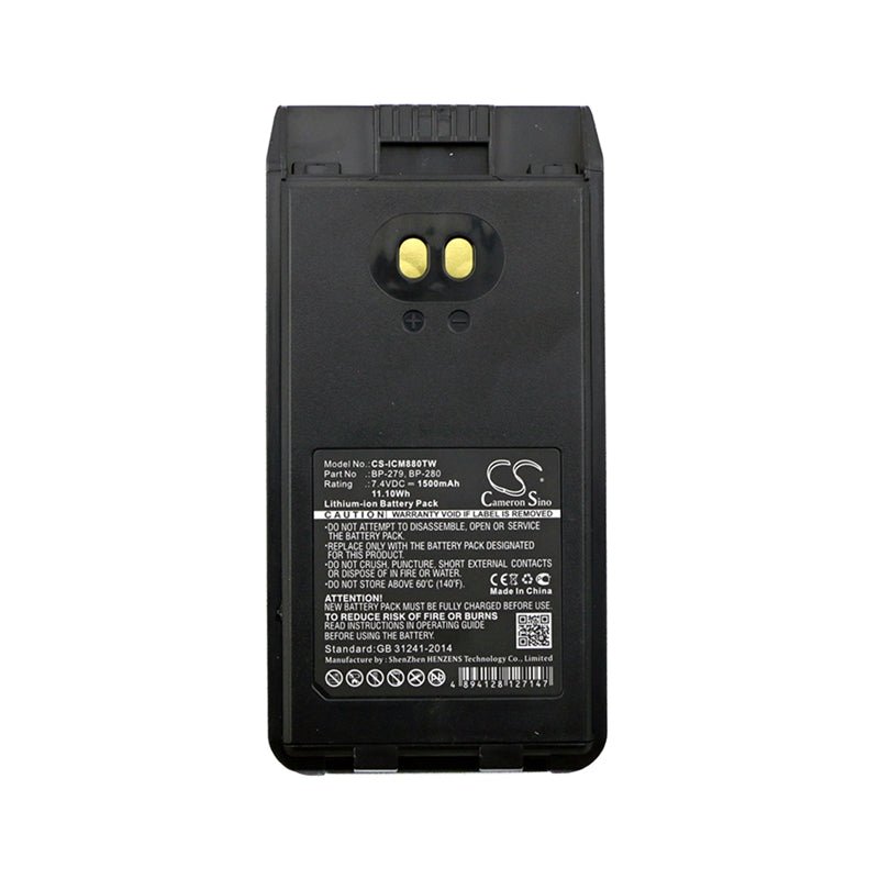 Li-ion Battery Fits Bearcom, Bc1000, Ic-f1000, Ic-f1000s 7.4v, 1500mah Two-Way Radio Cameron Sino Technology Limited
