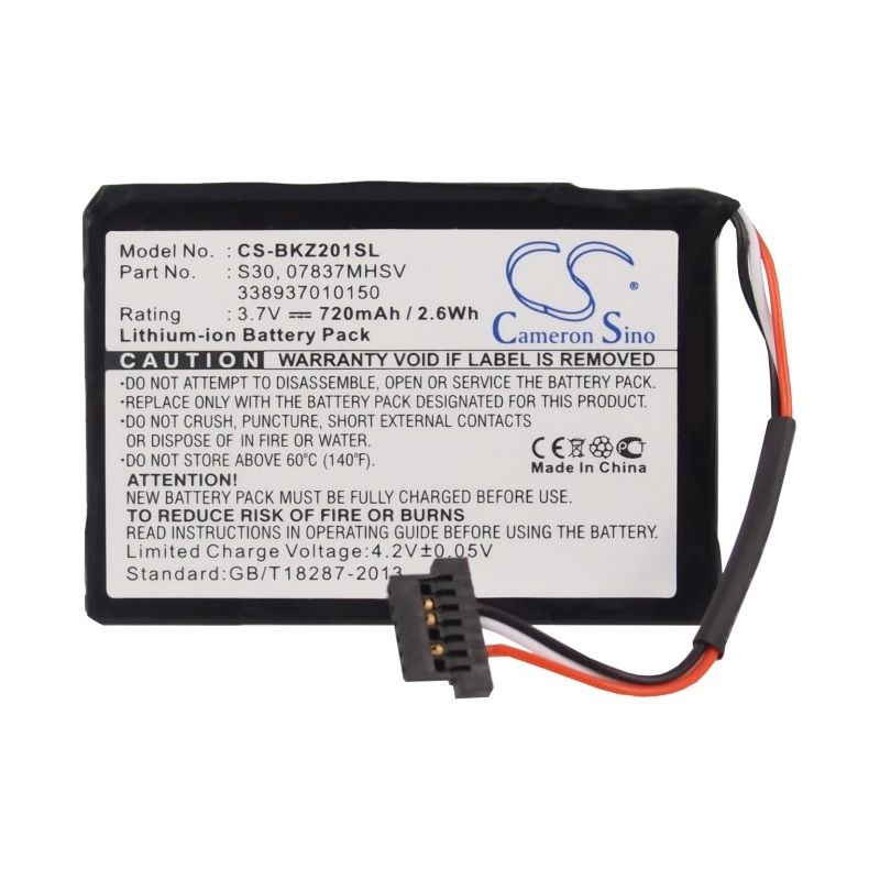 Li-ion Battery fits Becker, Ready 50, Traffic Assist Pro Z250 Ferrari Edition 3.7V, 720mAh GPS & Navigator Cameron Sino Technology Limited