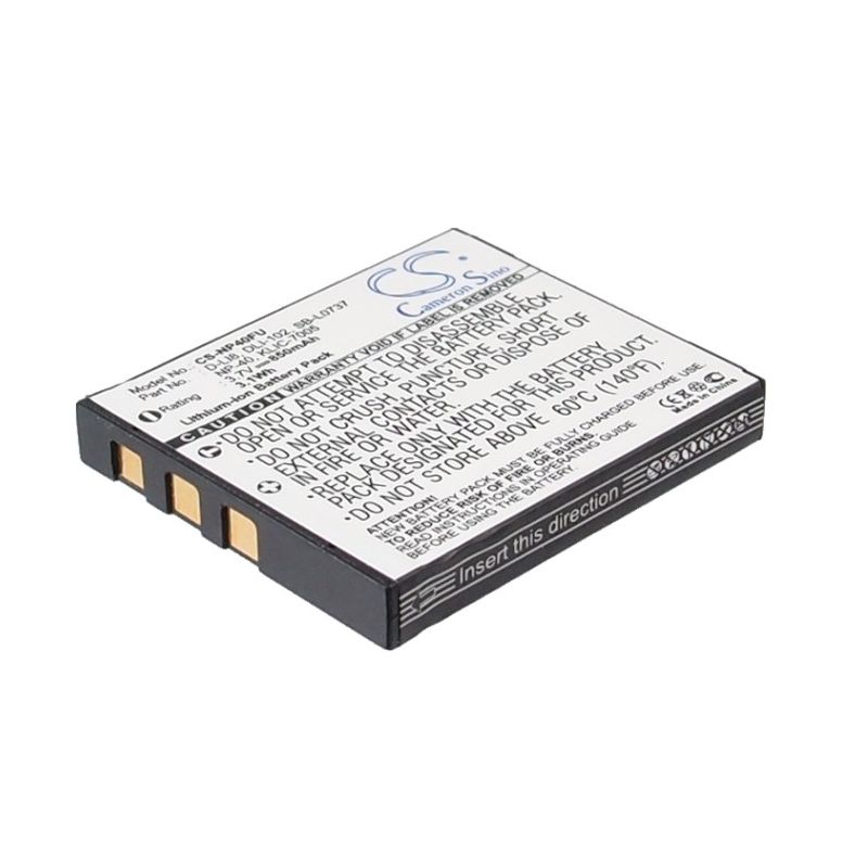 Li-ion Battery fits Benq, Dc X600, X600, Braun 3.7V, 850mAh Camera Cameron Sino Technology Limited