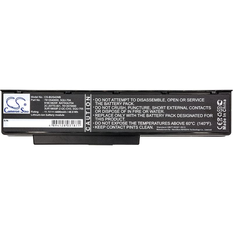 Li-ion Battery fits Benq, Joybook A52, Joybook A52e, Joybook A53 11.1V, 4400mAh Notebook & Laptop Cameron Sino Technology Limited