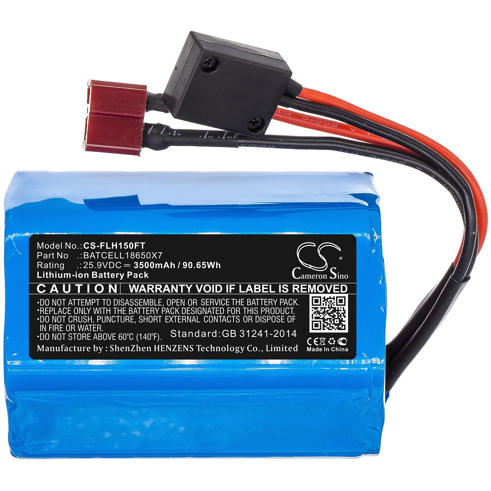 Li-ion Battery fits Bigblue, Batcell18650x7 25.9V, 3500mAh Flashlight Cameron Sino Technology Limited