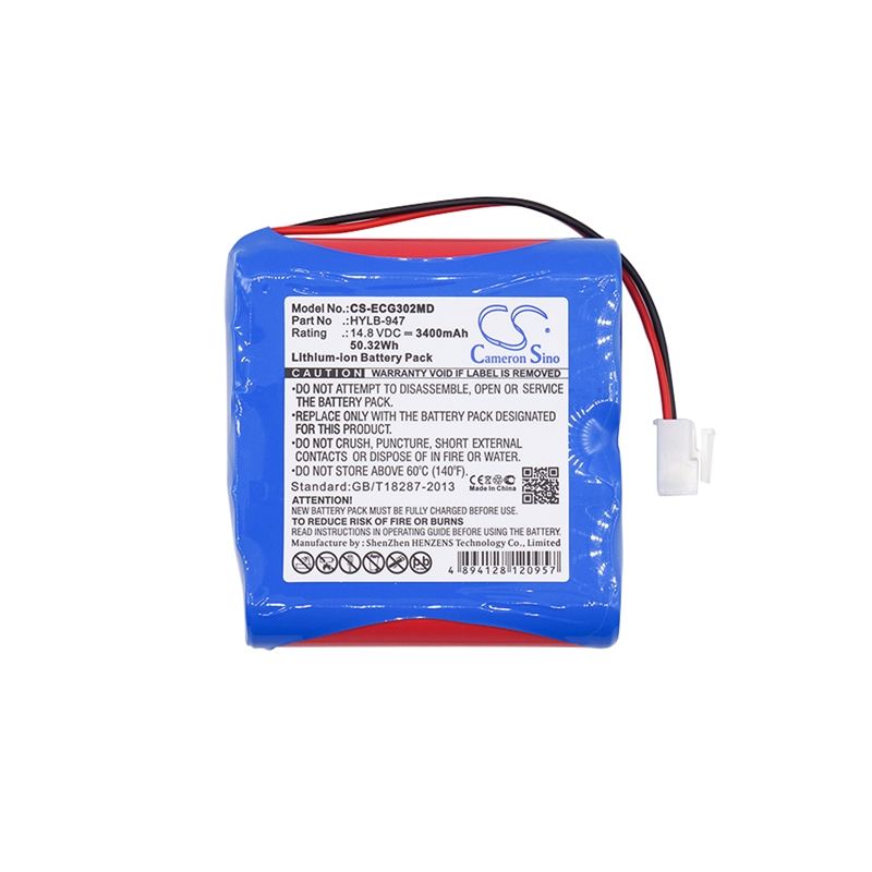 Li-ion Battery fits Biocare, Ecg-3010, Ecg-3010 Digital 3-channel Ecg, 14.8V, 3400mAh Medical Cameron Sino Technology Limited