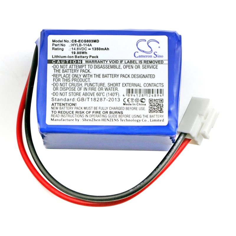 Li-ion Battery fits Biocare, Ecg-9803, Ecg-9803g, 14.8V, 1350mAh Medical Cameron Sino Technology Limited