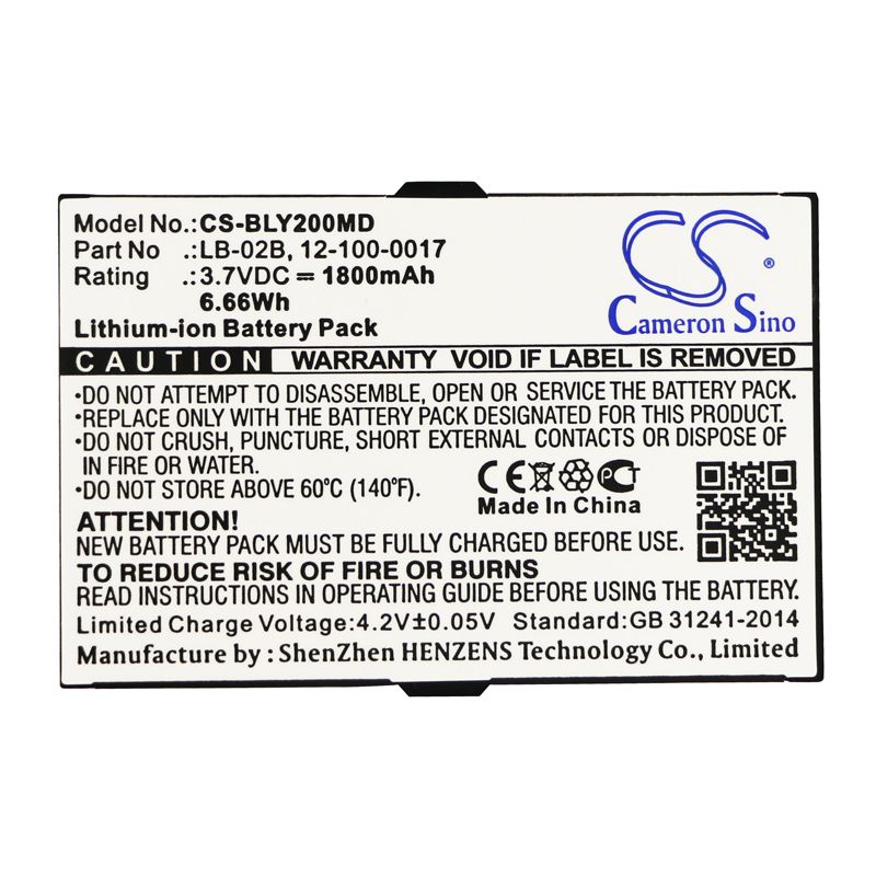 Li-ion Battery fits Biolicht, Anyyiew A2, Bolate, Anyyiew A2 3.7V, 1800mAh Medical Cameron Sino Technology Limited