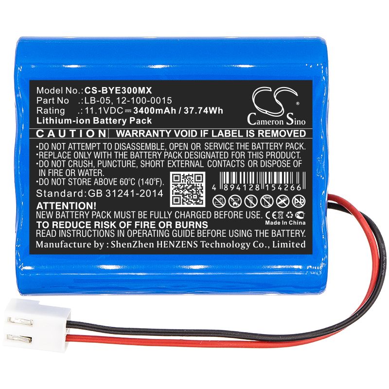 Li-ion Battery fits Biolight, Blt-e30, Bollywood 11.1V, 3400mAh Medical Cameron Sino Technology Limited