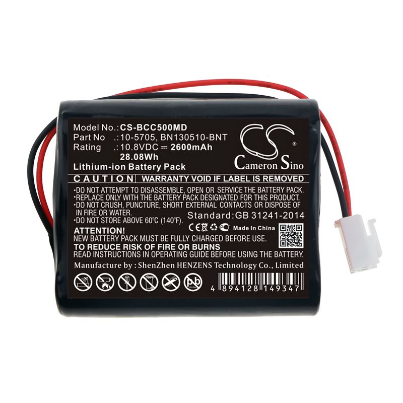 Li-ion Battery fits Bionet, Compact 5, Compact 7 10.8V, 2600mAh Medical Cameron Sino Technology Limited