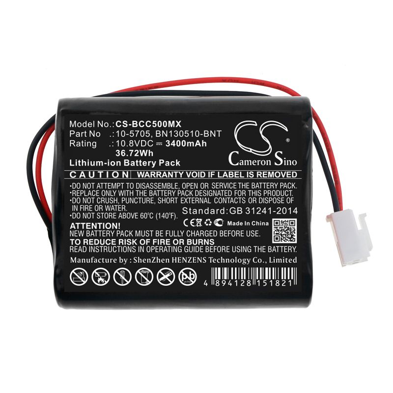 Li-ion Battery fits Bionet, Compact 5, Compact 7 10.8V, 3400mAh Medical Cameron Sino Technology Limited