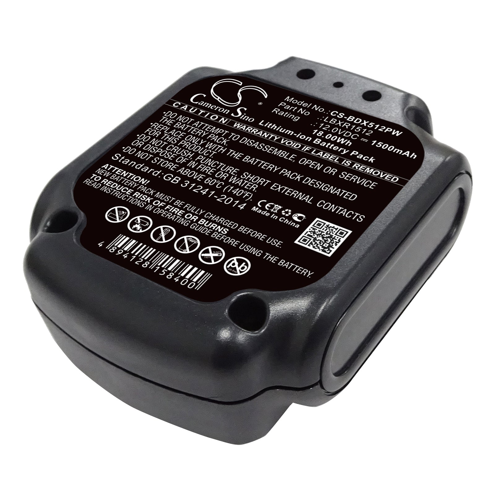 Li-ion Battery fits Black & Decker, Lbxr1512 12.0V, 1500mAh Power Tools Cameron Sino Technology Limited