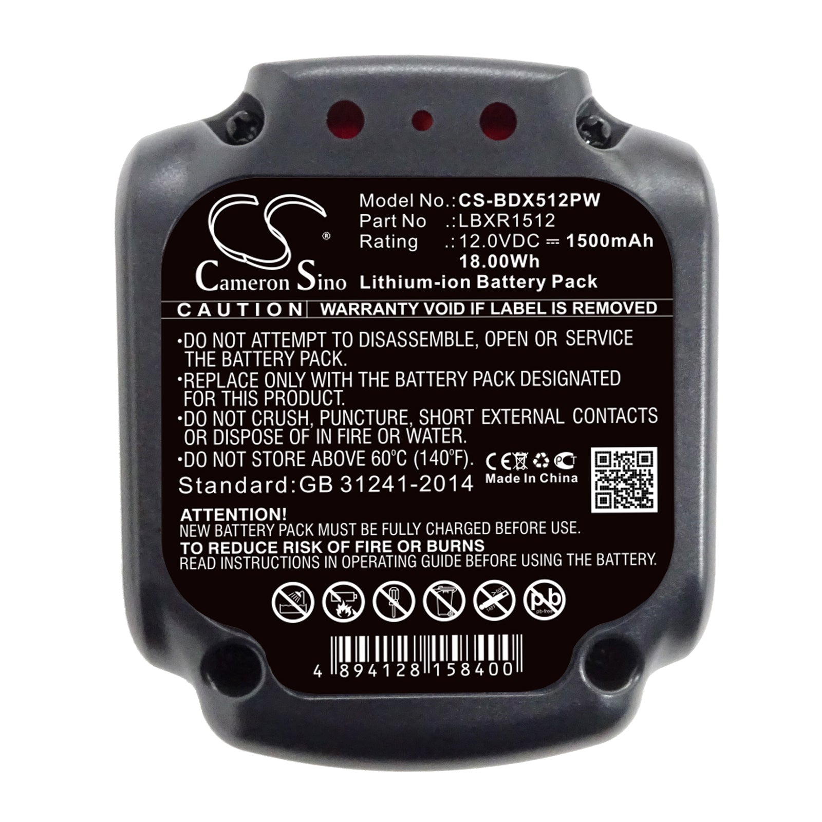 Li-ion Battery fits Black & Decker, Lbxr1512 12.0V, 1500mAh Power Tools Cameron Sino Technology Limited