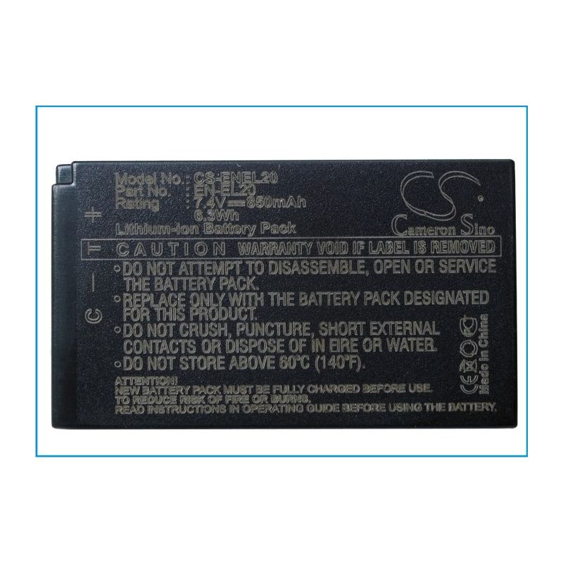 Li-ion Battery Fits Blackmagic Design, Pocket Cinema Camera, Nikon, 1 Aw1 7.4v, 850mah Camera Cameron Sino Technology Limited