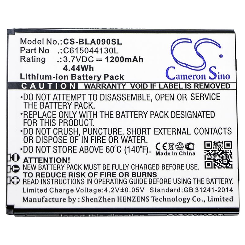 Li-ion Battery fits Blu, a090l, a090u, advance 4.0 m 3.7V, 1200mAh Mobile & SmartPhone Cameron Sino Technology Limited