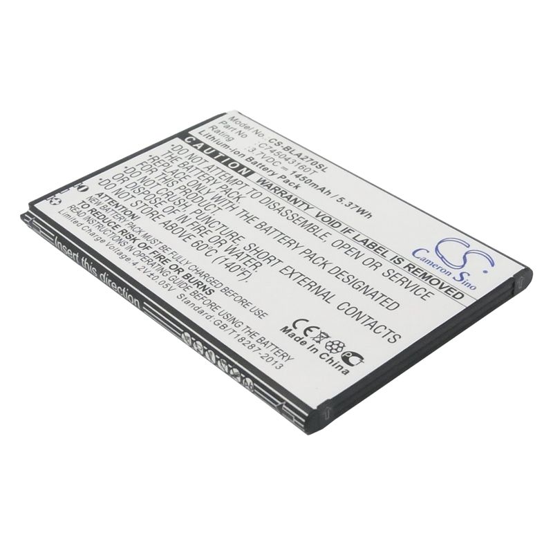 Li-ion Battery fits Blu, a270, a270a, advance 4.0 3.7V, 1450mAh Mobile & SmartPhone Cameron Sino Technology Limited