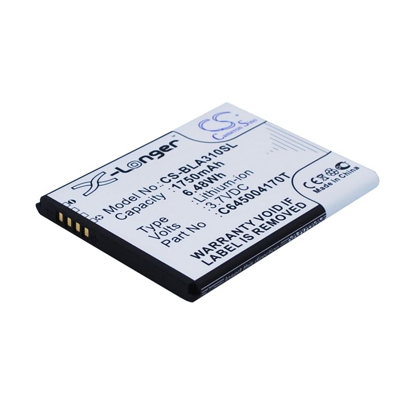 Li-ion Battery Fits Blu, A310, Advance 4.5 3.7v, 1750mah Mobile & SmartPhone Cameron Sino Technology Limited