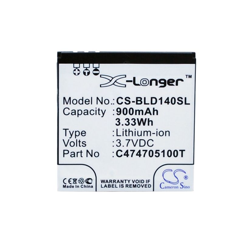 Li-ion Battery fits Blu, d140, d141s, d141w 3.7V, 900mAh Mobile & SmartPhone Cameron Sino Technology Limited