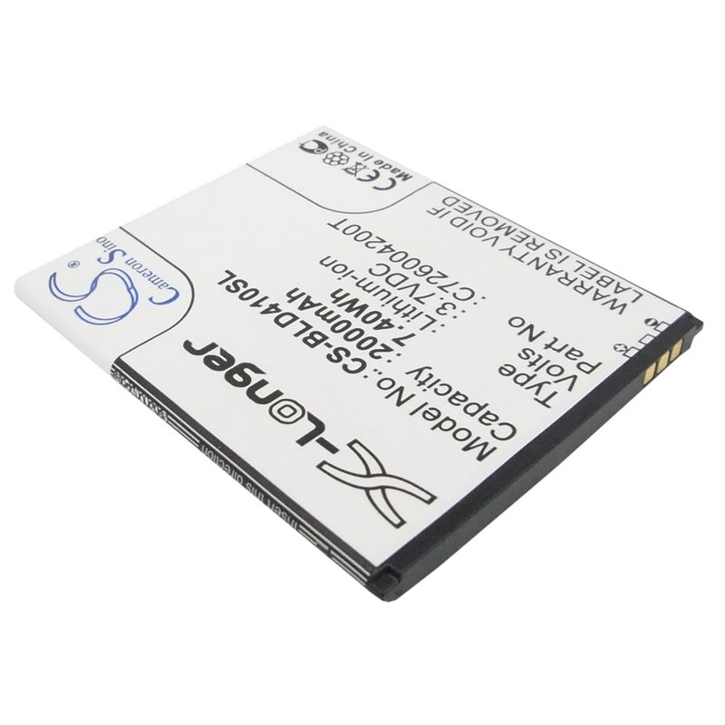 Li-ion Battery fits Blu, d410, d410a, d410i 3.7V, 2000mAh Mobile & SmartPhone Cameron Sino Technology Limited
