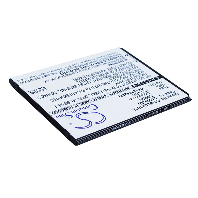 Li-ion Battery Fits Blu, D470, D470l, D470u 3.7v, 2150mah Mobile & SmartPhone Cameron Sino Technology Limited