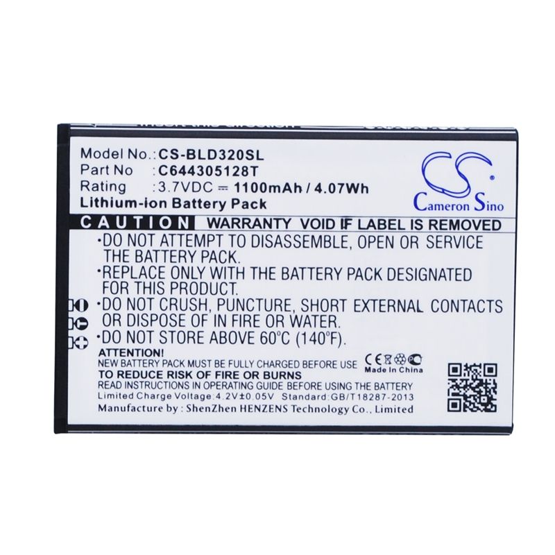 Li-ion Battery fits Blu, dash 3.2 3.7V, 1100mAh Mobile & SmartPhone Cameron Sino Technology Limited