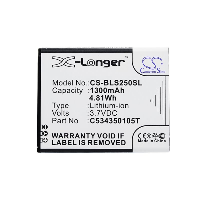 Li-ion Battery fits Blu, hero jr, s250, s250x 3.7V, 1300mAh Communications Cameron Sino Technology Limited (Suspended)