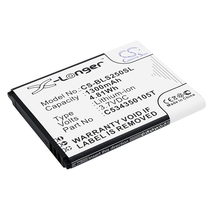 Li-ion Battery fits Blu, hero jr, s250, s250x 3.7V, 1300mAh Communications Cameron Sino Technology Limited (Suspended)