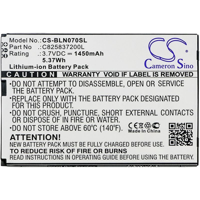 Li-ion Battery Fits Blu, N070u, Neo X 3.7v, 1450mah Mobile & SmartPhone Cameron Sino Technology Limited