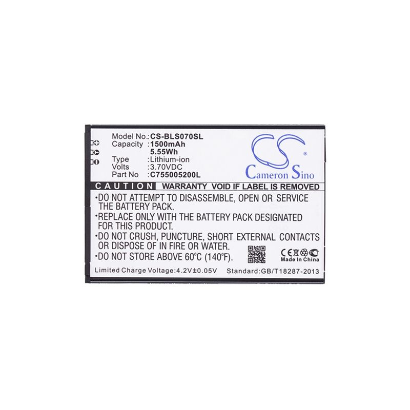 Li-ion Battery Fits Blu, S070q, Studio Selfie 3.7v, 1500mah Mobile & SmartPhone Cameron Sino Technology Limited