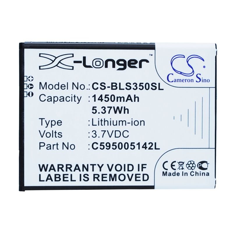 Li-ion Battery fits Blu, s350, star jr 3.7V, 1450mAh Mobile & SmartPhone Cameron Sino Technology Limited