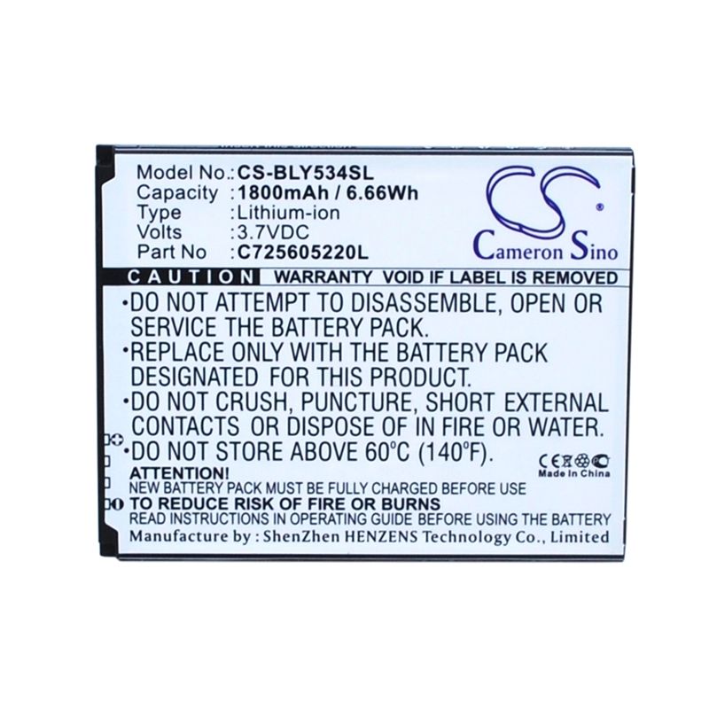 Li-ion Battery Fits Blu, Studio 5.0 Hd, Studio 5.0 Hd Lte, Y534q 3.7v, 1800mah Mobile & SmartPhone Cameron Sino Technology Limited