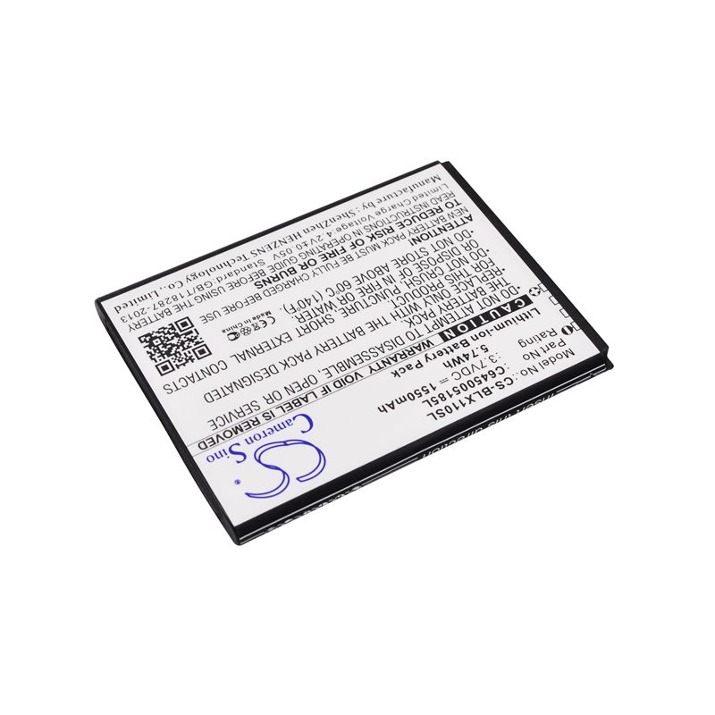 Li-ion Battery Fits Blu, Studio Mini, Studio Mini Lte, X100q 3.7v, 1550mah Mobile & SmartPhone Cameron Sino Technology Limited