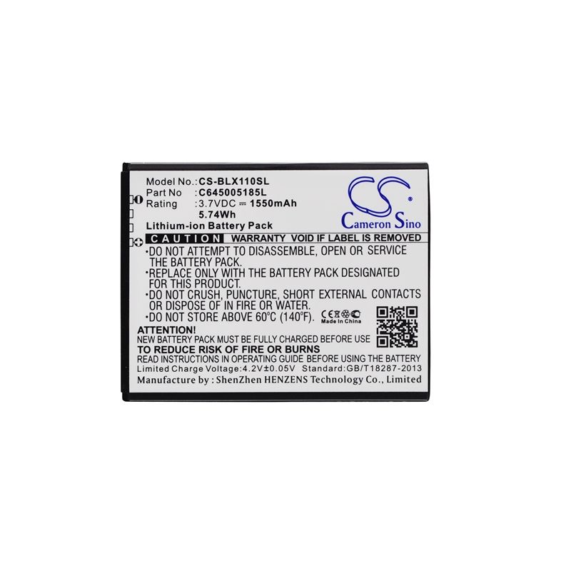 Li-ion Battery Fits Blu, Studio Mini, Studio Mini Lte, X100q 3.7v, 1550mah Mobile & SmartPhone Cameron Sino Technology Limited