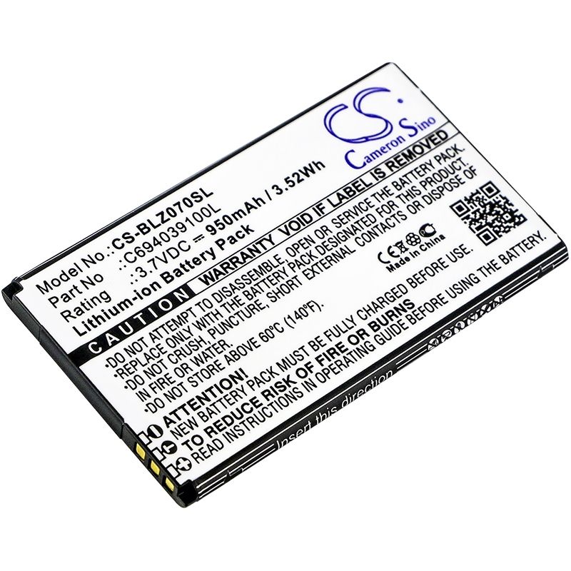Li-ion Battery fits Blu, z070, z070u, zoey 2.4 3g 3.7V, 950mAh Communications Cameron Sino Technology Limited (Suspended)