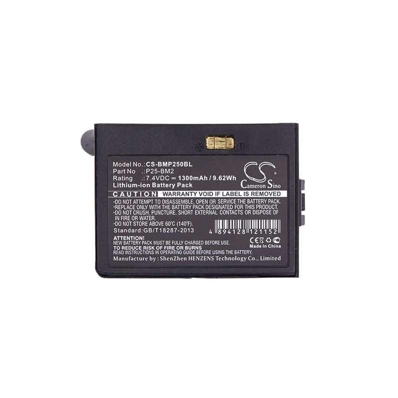 Li-ion Battery fits Blue, Bamboo P25, P25i, P25i-m 7.4V, 1300mAh Payment Terminal Cameron Sino Technology Limited
