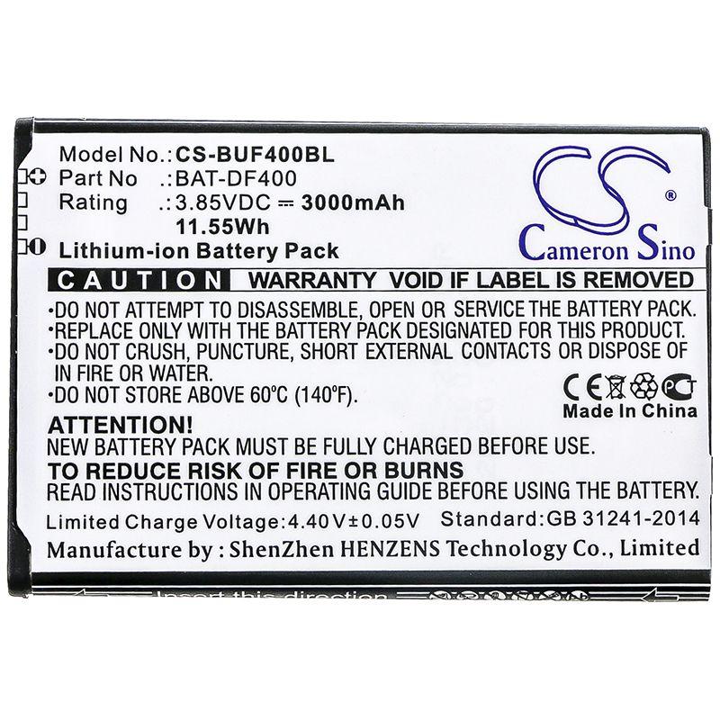 Li-ion Battery fits Bluebird, Ef400 3.85V, 3000mAh Barcode Scanner Cameron Sino Technology Limited
