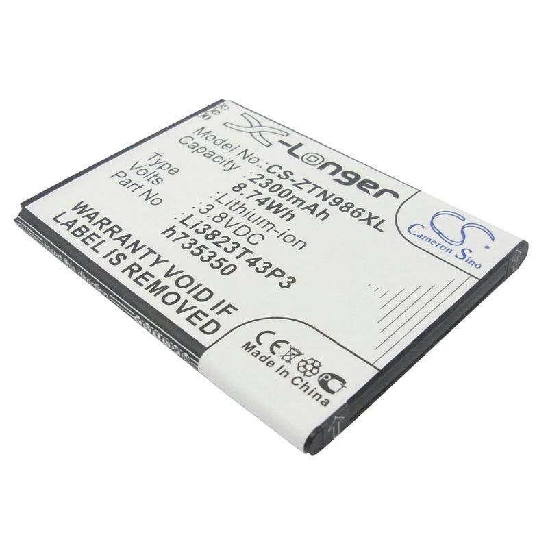 Li-ion Battery fits Boostmobile, N9515, Warp Sync, Zte 3.8V, 2300mAh Hotspot Cameron Sino Technology Limited